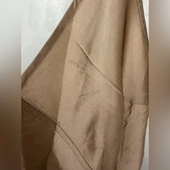 Bloni x Anthropologie Champagne Bronze Tiered V Neck Maxi Dress Size Small - Picture 6 of 9
